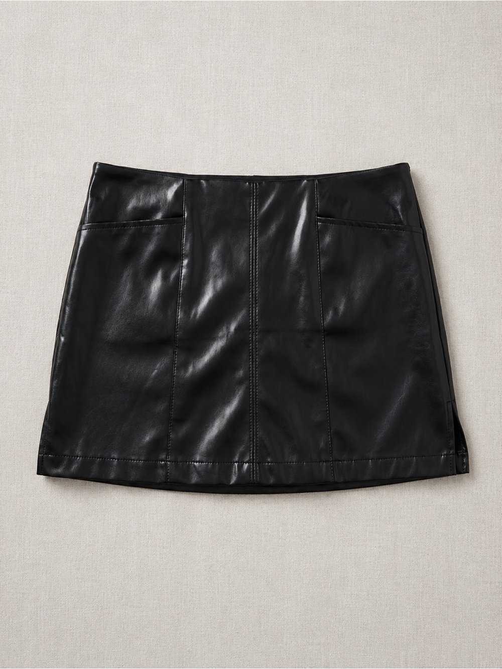 Streetwear Society Black Faux Leather Mini Skirt